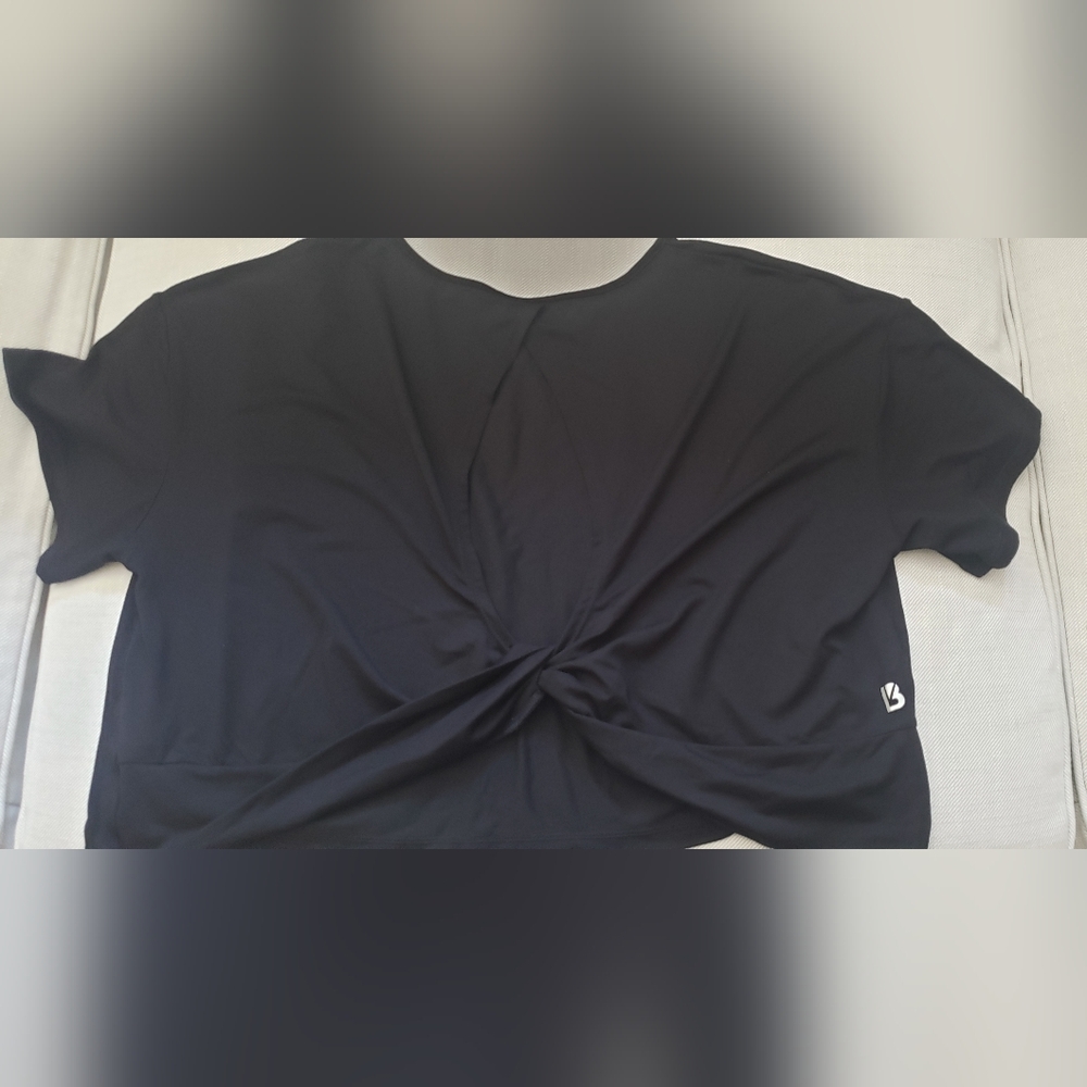 BuffBunny NEW Rain Forest Crop top  Black Twist Detail Tee